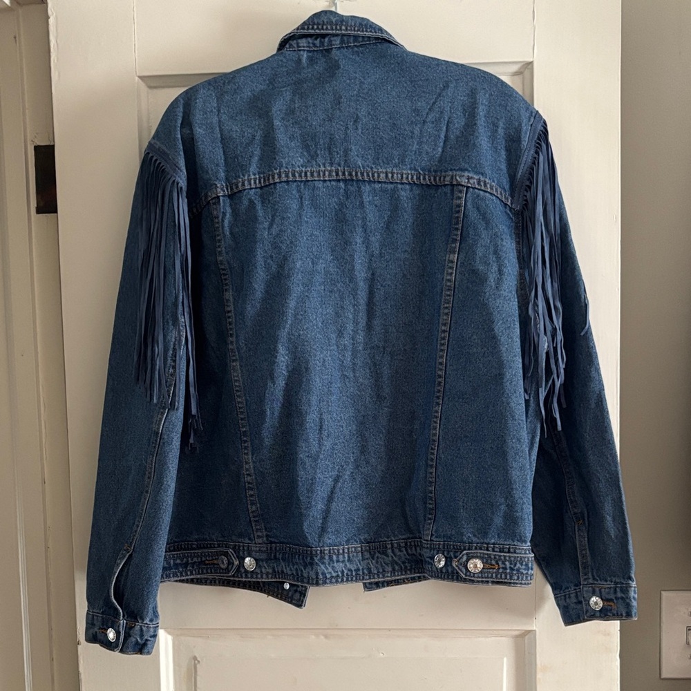 Denim Fringe Jacket - Festival Jacket - Picture 4 of 4